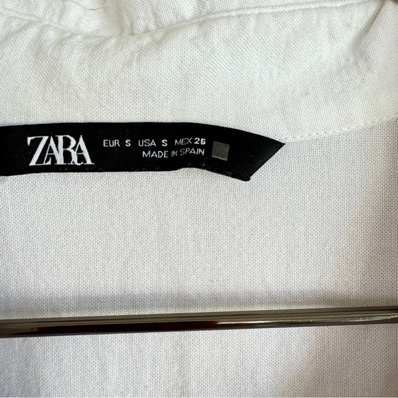 Zara || Boyfriend White Buttoned Long Sleeve Shirt Oversized Casual Preppy Small - Picture 7 of 7